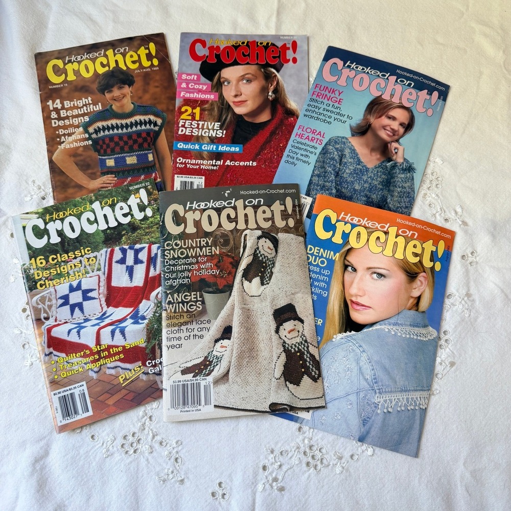 Vintage Lot 6 Hooked on Crochet Magazine Patterns #16, 24, 22, 108, 109, 112 - Picture 6 of 8